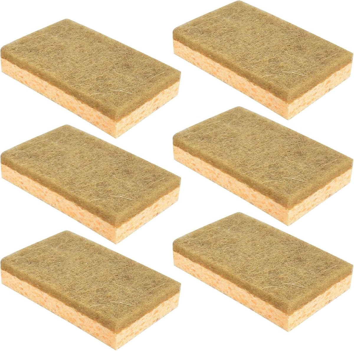 Keukensponzen set van 6 - herbruikbaar - composteerbaar - ideaal voor afwas - ShopVlot