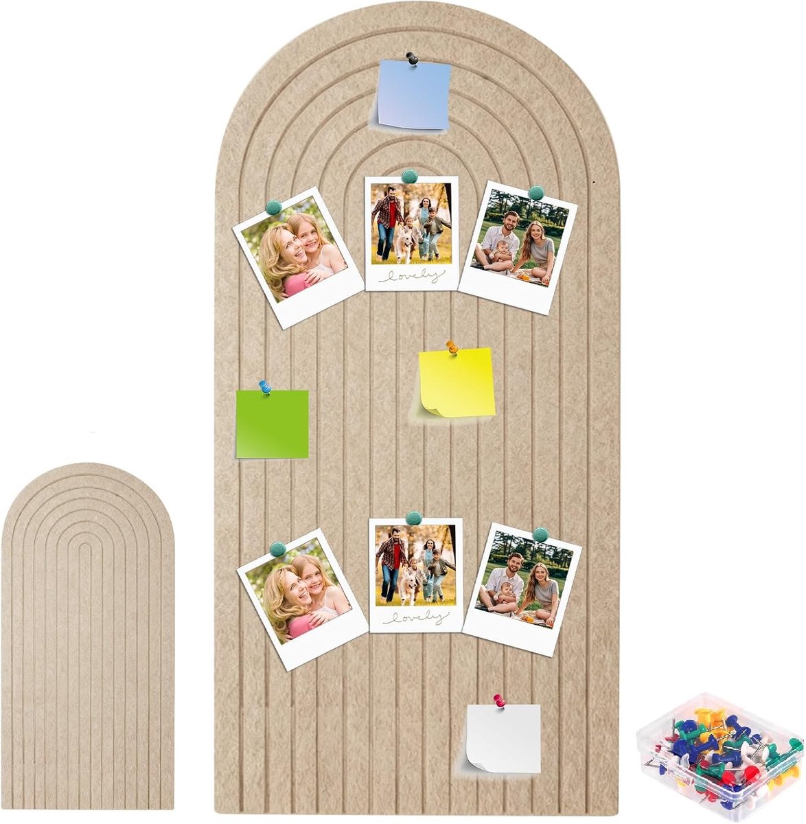 Opvouwbaar prikbord 120 x 60 cm - kurk vilttegels - zelfklevend met punaises - ideaal voor organisatie - ShopVlot