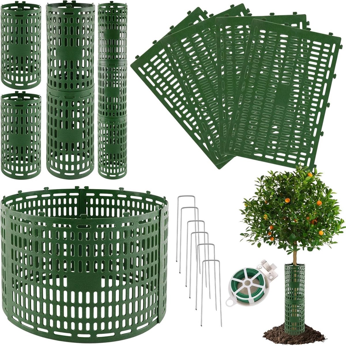 8 Stuks Plantenstambeschermers - 30 cm x 20 cm Weerbestendige Boombescherming met Vergrendelingshaken voor Bomen en Planten
