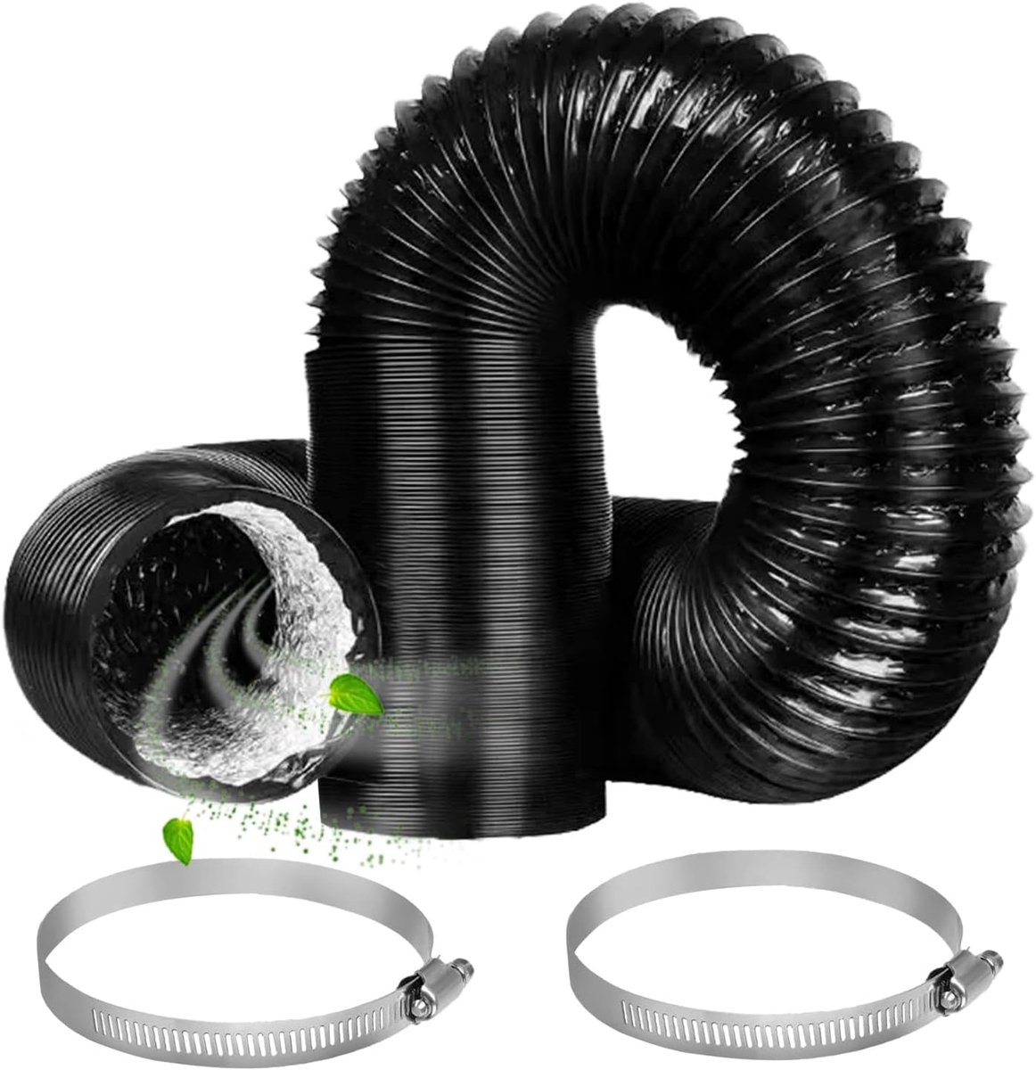 Drainbuis 125 mm - Aluminium flexibele pijp - 2 m lengte - Geschikt voor airconditioning en wasdroger - ShopVlot