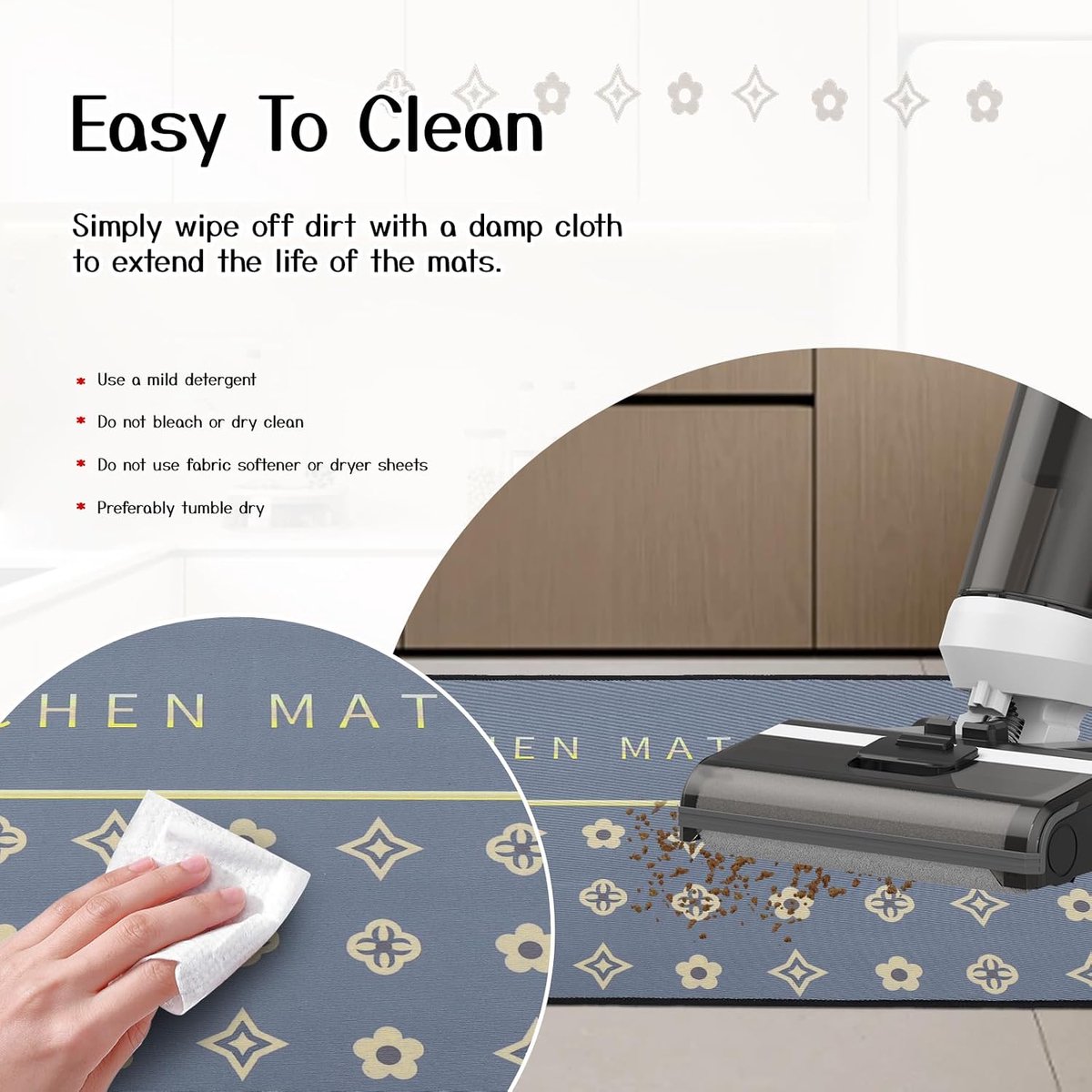 Keukentapijt set van 2 - wasbaar - antislip - comfortabele vloermat voor keuken en entree - ShopVlot