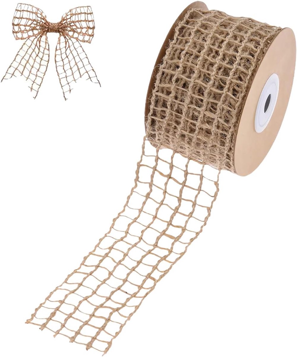Burlap Ribbon 5cm x 9m - Geweven Jute Net - Stevig en duurzaam - Perfect voor cadeauverpakkingen - m-winkel