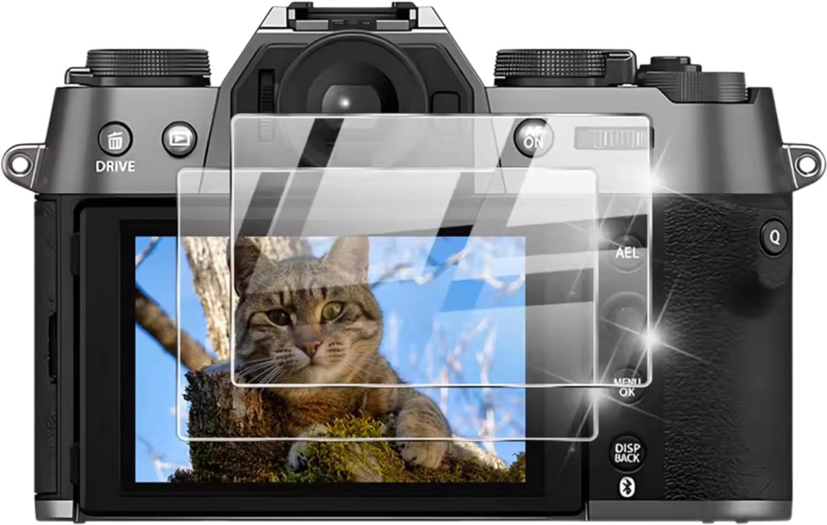 Screen Protector 2 Pack - Tempered Glass 9H - Scratch Resistant - Perfecte bescherming voor Fujifilm X-T50 - ShopVlot