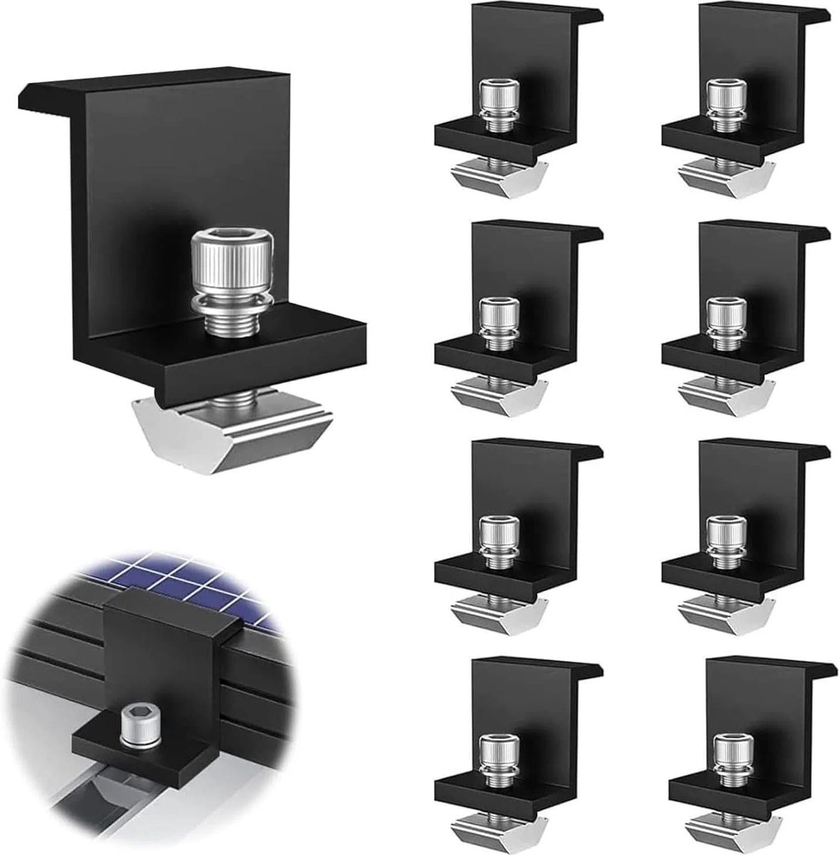 Solidchoice - Set van 8 Zonnepaneelklemmen voor Bevestiging