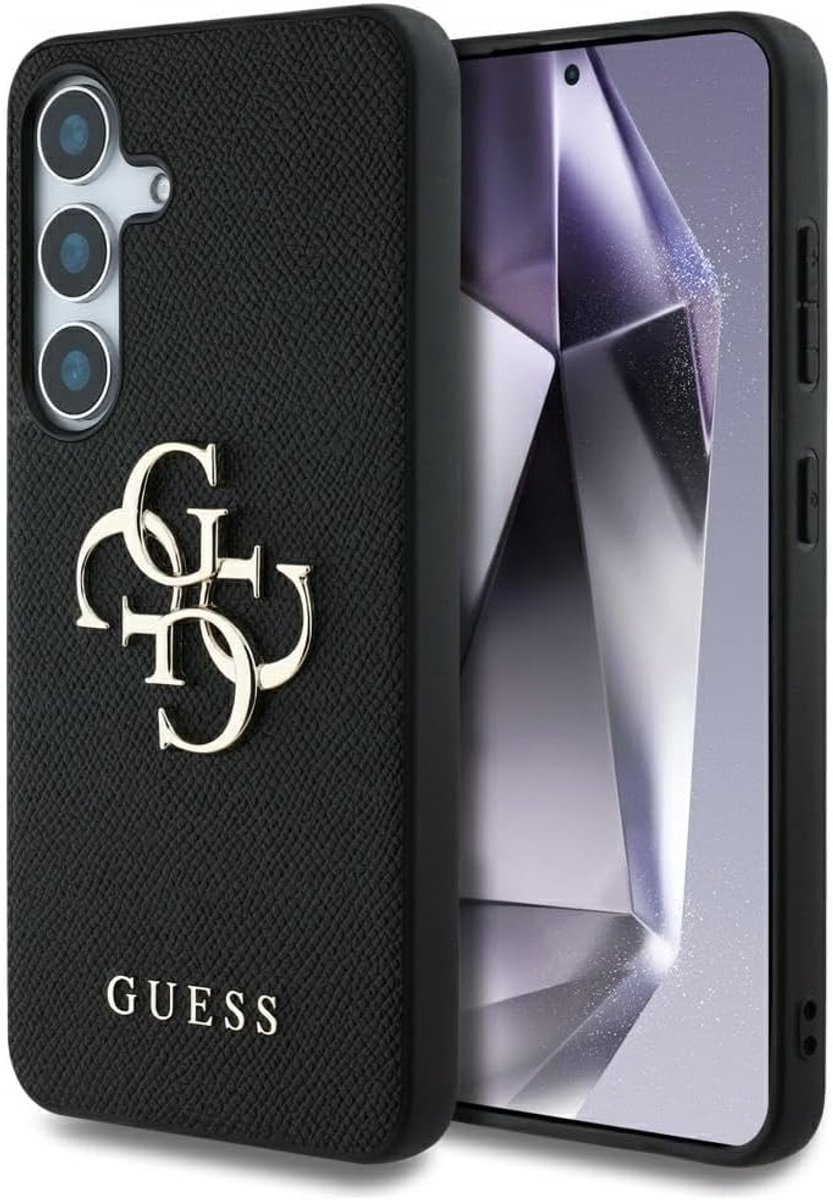 CG MOBILE Licensed Guess Case for S25 Ultra Black Grained Big 4G Logo Small Classic Logo - ShopVlot