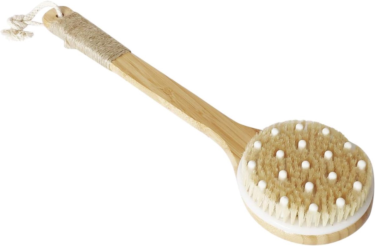 Body brush, long handle, large round brush, massage heads (No. 11) - ShopVlot