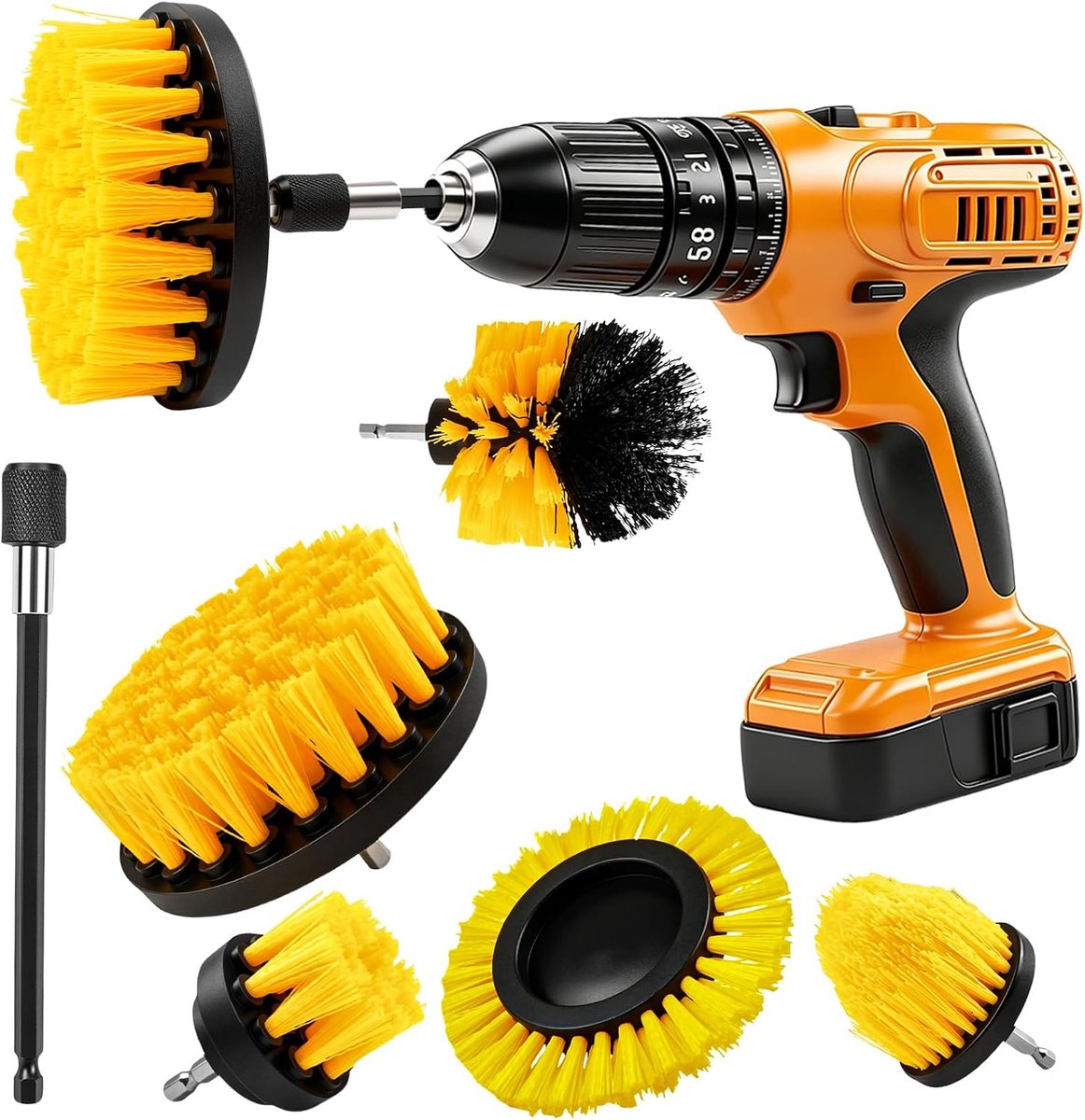 Pack of 6 Polishing Attachments Cordless Screwdriver Brush Attachment Cordless Screwdriver Brush Attachment Drill Rim - ShopVlot