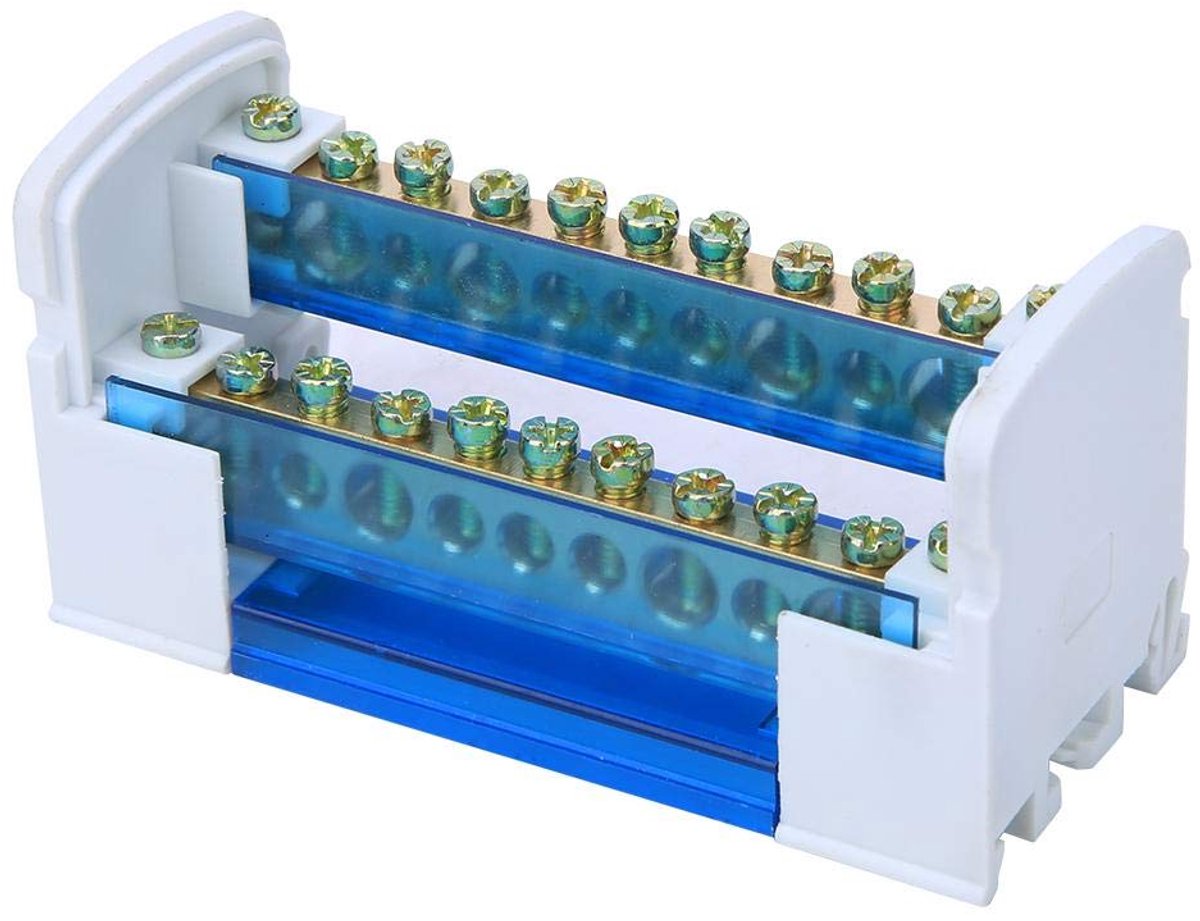 500 V 125 A terminal block terminal box DIN rail 2-stage, single-phase with transparent dust cover 211 - ShopVlot