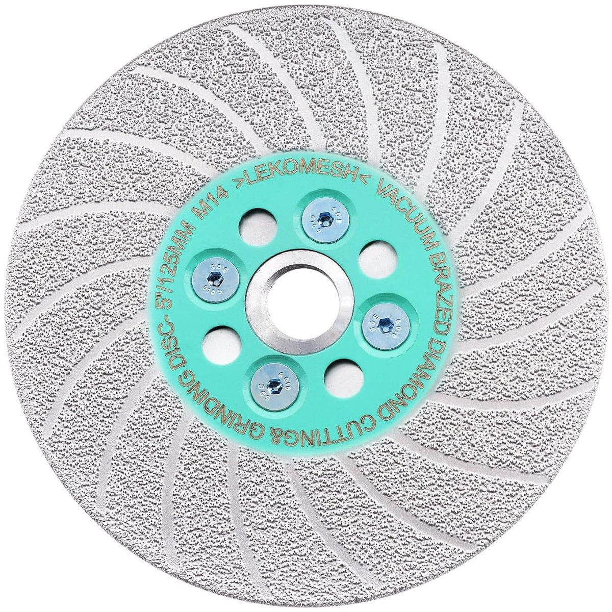 Diamond Disc 125 LEKOMESH x M14 - Turbo Diamond Blade, Double-Sided, Vacuum Braised, for Marble, Concrete, Stone - ShopVlot