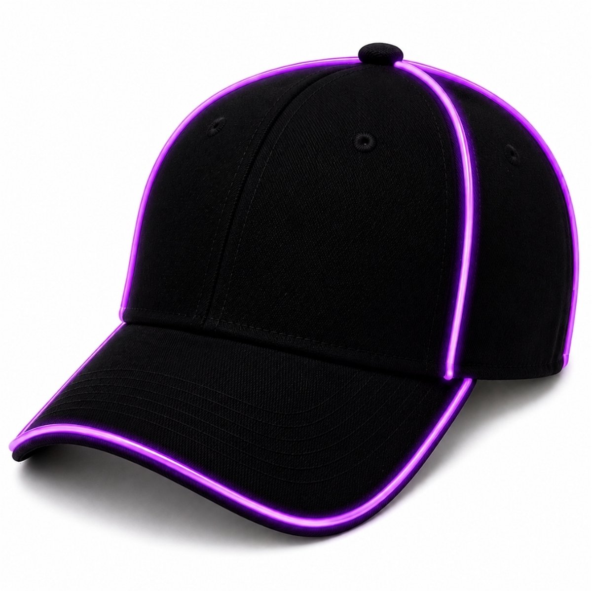 Doppler GlowCap LED Baseballpet – EL Wire Lichtgevende Pet – Festival, Carnaval & Rave – Paars