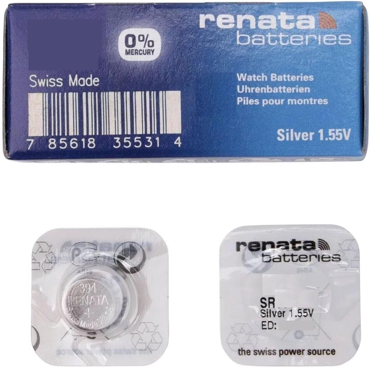 Renata Battery for Wrist Watch, Made in Switzerland, All Sizes, Silver, Oxide Renata Batteries, 315, 317, 319, 321 - ShopVlot