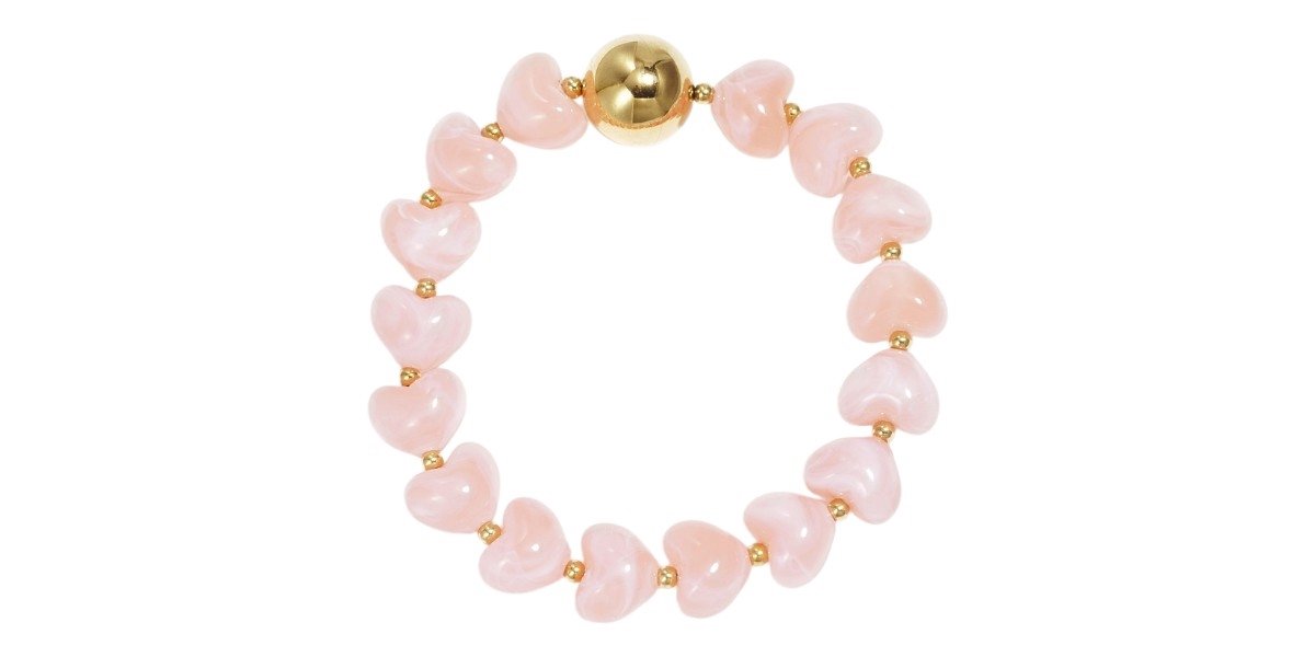 Armband Met Hartvormige Kralen roze