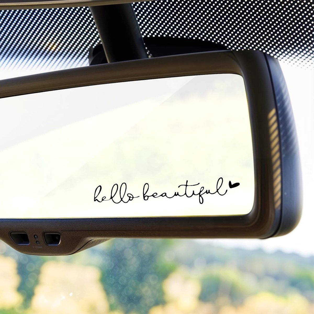 YUXIANLB 6pcs 3x Hello Beautiful Rearview Mirror Sticker, Vanity Mirror Stickers, Rearview Mirror Sticker, Car Window - ShopVlot