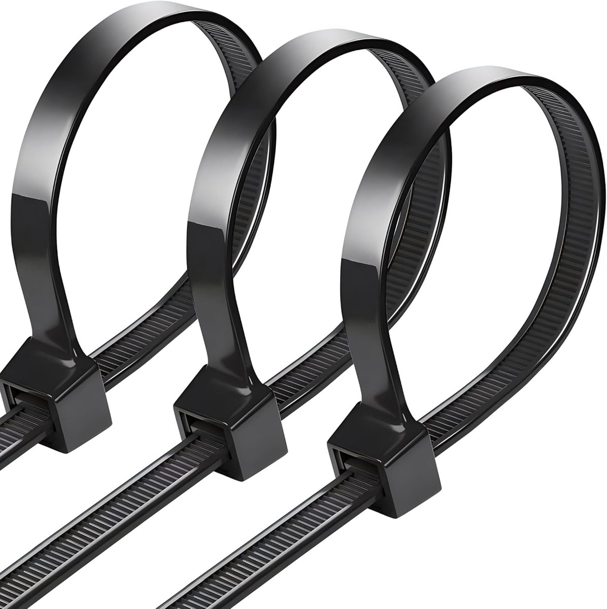 Cable Ties Black 350 mm x 8 mm UV Resistant Ultra Strong with 75 kg Tensile Strength 100 Pieces Black Cable Ties Self - ShopVlot
