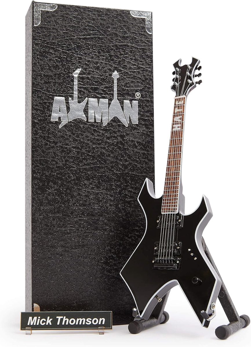 Mick Thomson (Slipknot): B.C. Rich Warlock - Miniature Guitar Replica - Music Gifts - Handmade Ornamental 1/4 Scale - ShopVlot