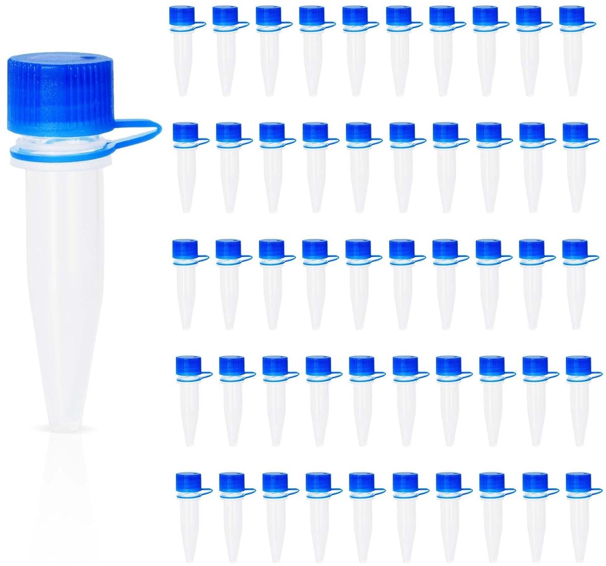 Pack of 50 3 ml Transparent Plastic Test Tubes with Lid, Plastic Test Tubes for Centrifuge Tubes, Sample Bottles for - ShopVlot