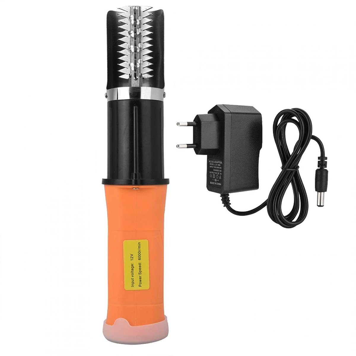 SnelShoppen - Elektrische Vis Schubbenverwijderaar met Waterproof Motor en AC Adapter - Handheld Vis Schoonmaakset (110-240V EU Stekker)