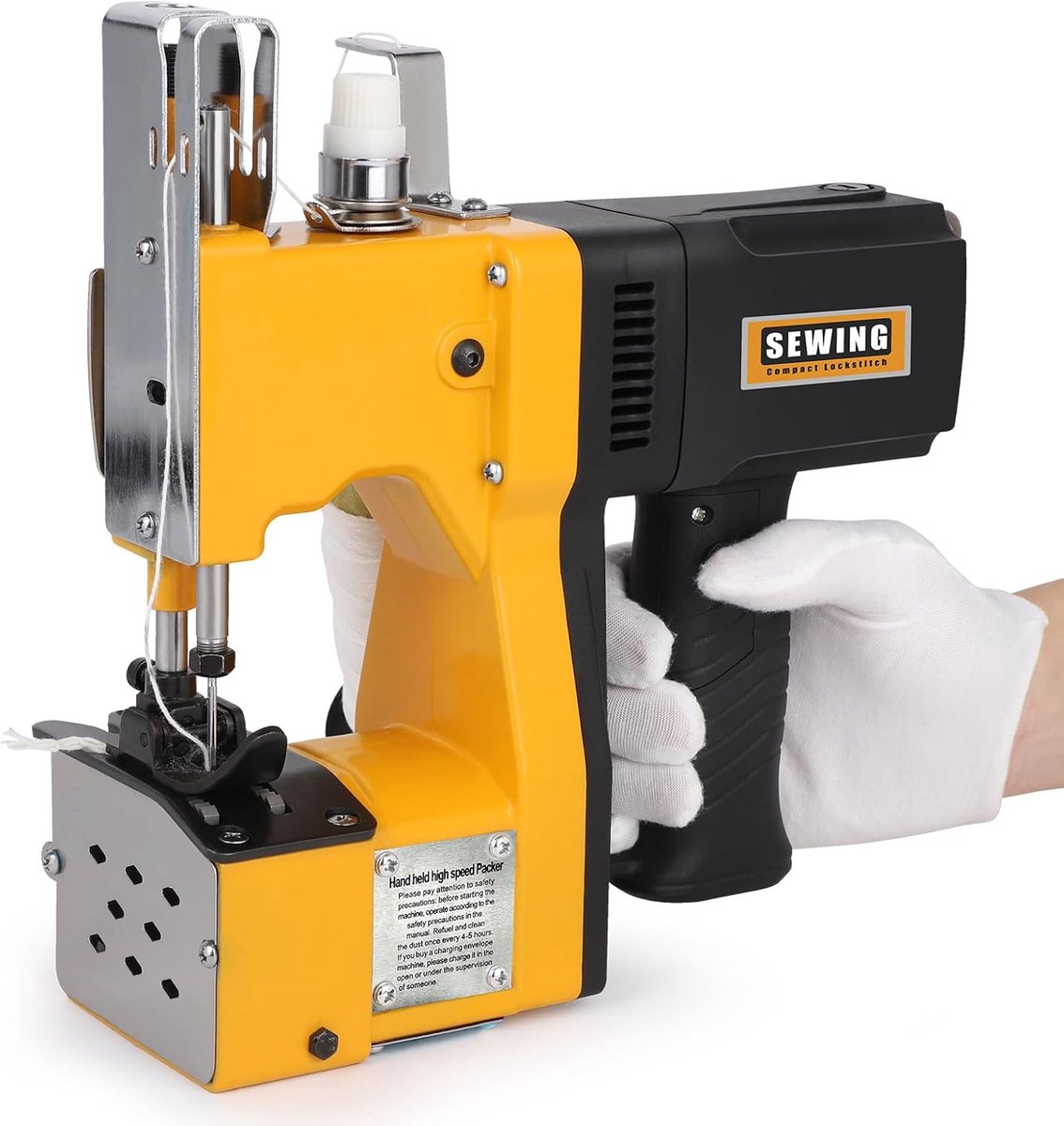 Portable 210W Hand Sewing Machine, Overlock Sewing Machine for Fabric Bag, Paper Bag, Sand Bag, Jute Bag, Grain Bag - ShopVlot