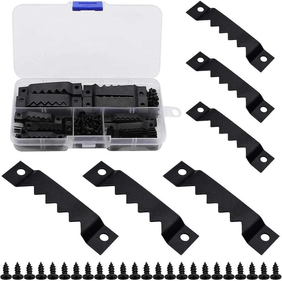 100 Pcs Sawtooth Picture Frame Hanging Hangers Hooks Black Photo Oil Painting Mirror Frame Hanging with 200 Pcs 3 x - ShopVlot
