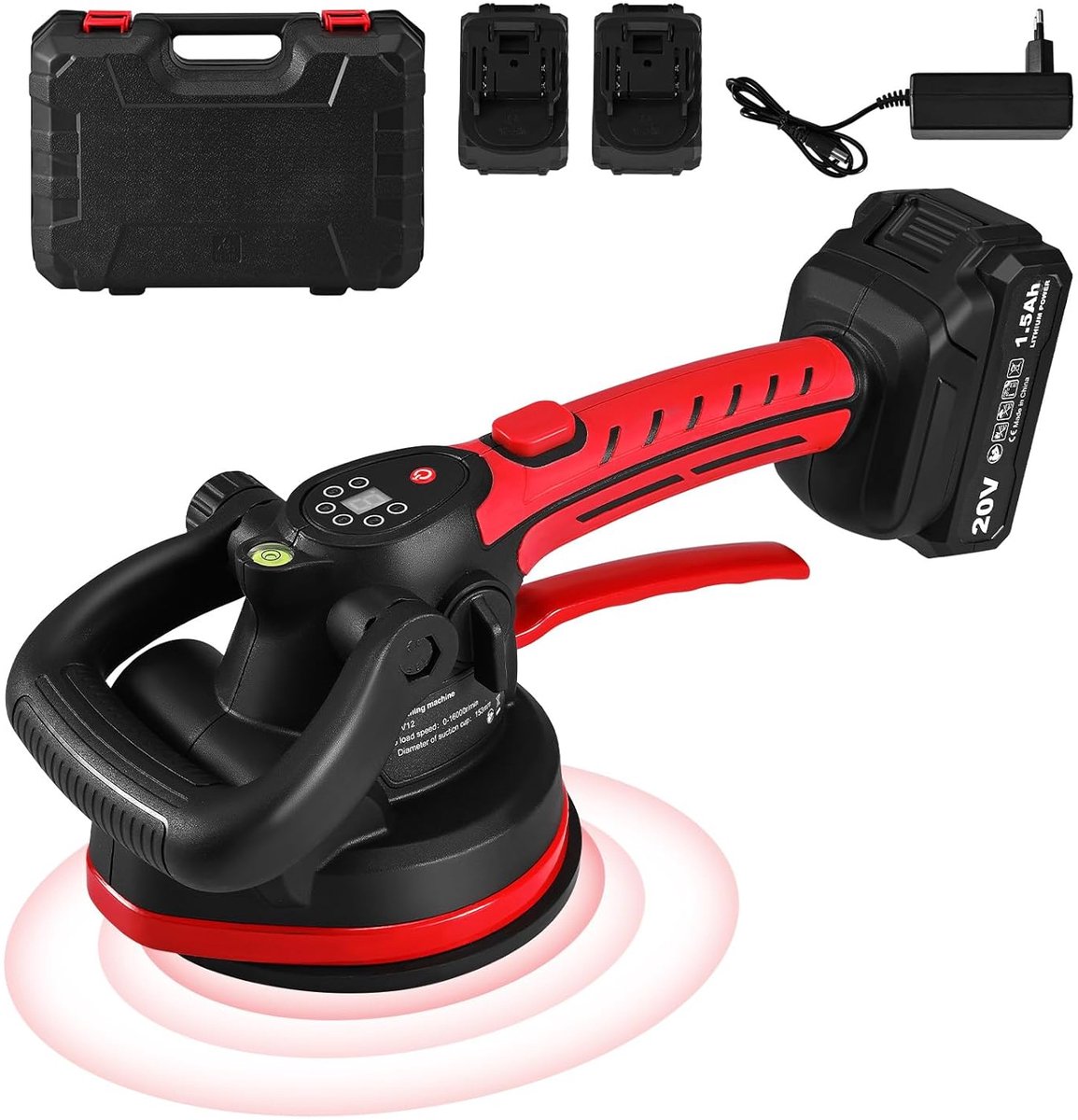 Tile Vibrator, Tile Laying Machine, 6 Speed Adjustable, Tile Machines with 2 Batteries, Vacuum Vacuum Cleaner for - ShopVlot
