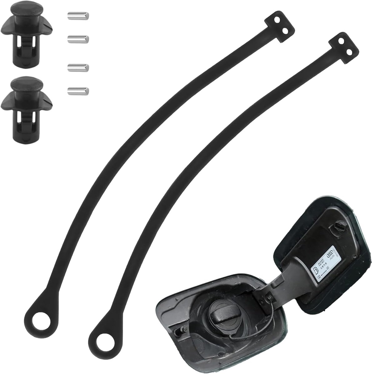 Set van 2 tankdeksels, tankdekselkabel, tankdeksel, bevestigingsband voor VW & Audi, voor VW Audi Passat Seat Skoda - ShopVlot
