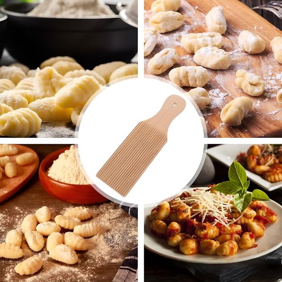 Gnocchi Board, Spaätzle Board Pasta, Accessories Pasta-Makaroni Pasta Machine, Natural Beech Wood Paddle for Italian - ShopVlot — afbeelding 4