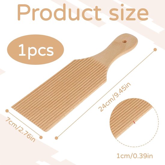 Gnocchi Board, Spaätzle Board Pasta, Accessories Pasta-Makaroni Pasta Machine, Natural Beech Wood Paddle for Italian - ShopVlot — afbeelding 5