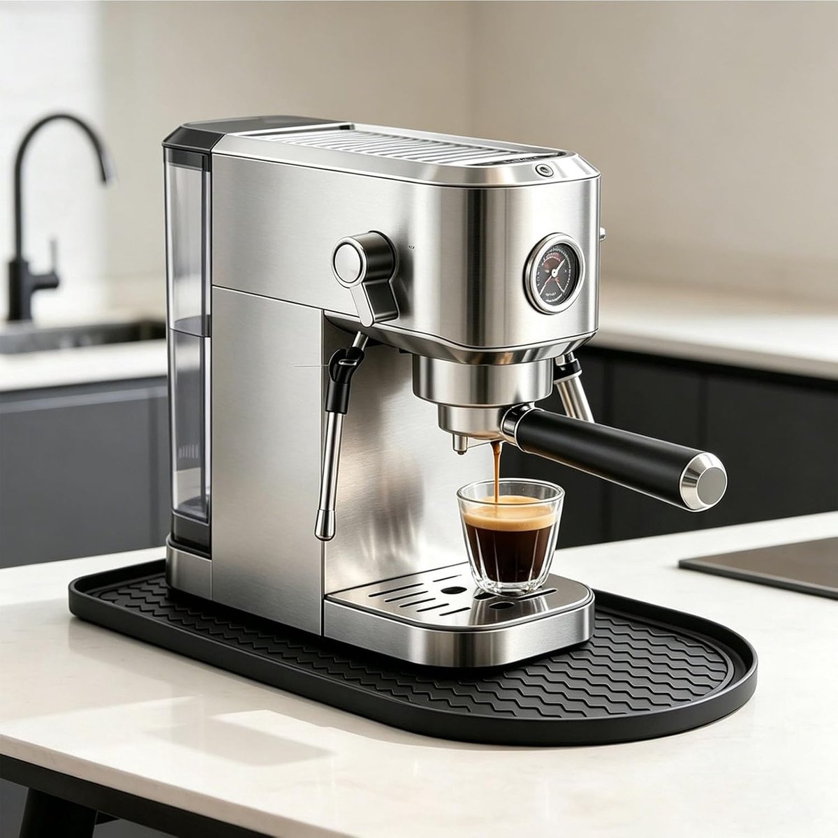 Mat voor koffiezetapparaat van siliconen, multifunctionele mat met verhoogde randen, 20 x 40 cm, waterdicht en - ShopVlot