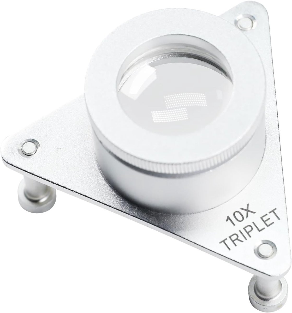 10X Triplet Juweliers Loep met Statief Ontwerp, Optische Glazen Lens Vergrootglas Oogloep met Aluminium Body voor - ShopVlot