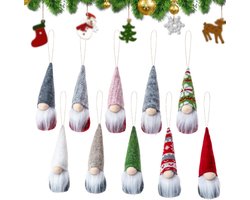 10 Pcs Knitted Christmas Gnome Figures Christmas Decoration Small Plush Gnomes Christmas Tree Dwarfs for Hanging Gnom - ShopVlot
