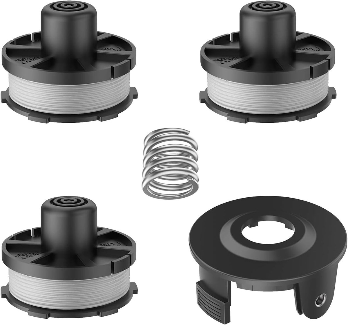 3 Pack Replacement Spool Grass Trimmer Spool Compatible with 196146-9/195858-1, Trimmer Wire Spool for Akkusense 18V - ShopVlot