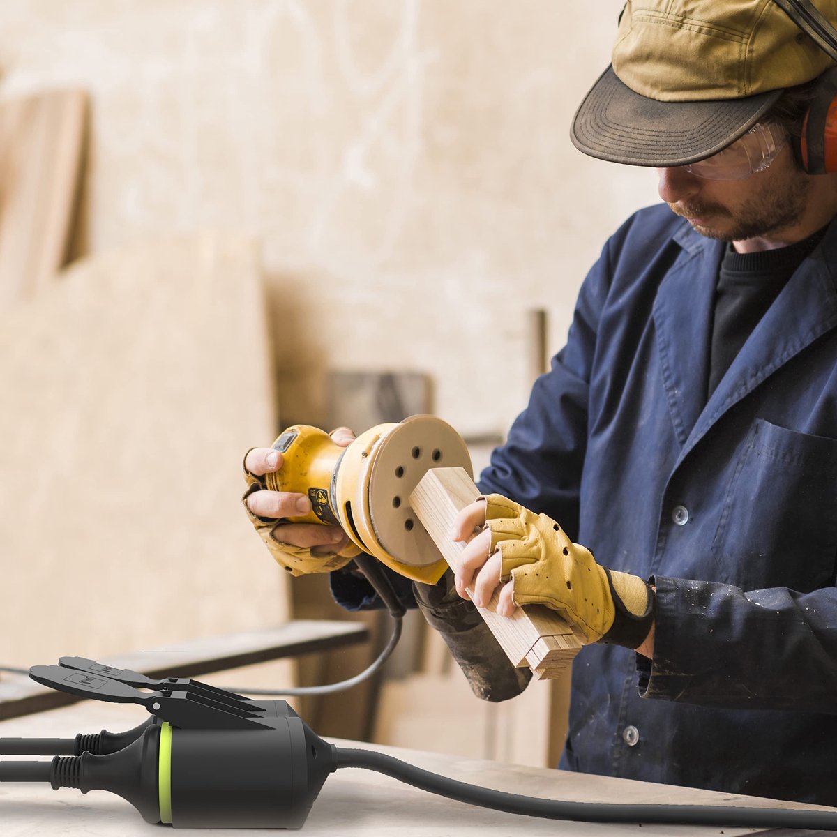 Verlengkabel 3 m - IP44 Buiten Stekkerdoos met 2 Schuko Stopcontacten - H05RR-F 3G1,5mm² Kabel voor Tuin en Werkplaats