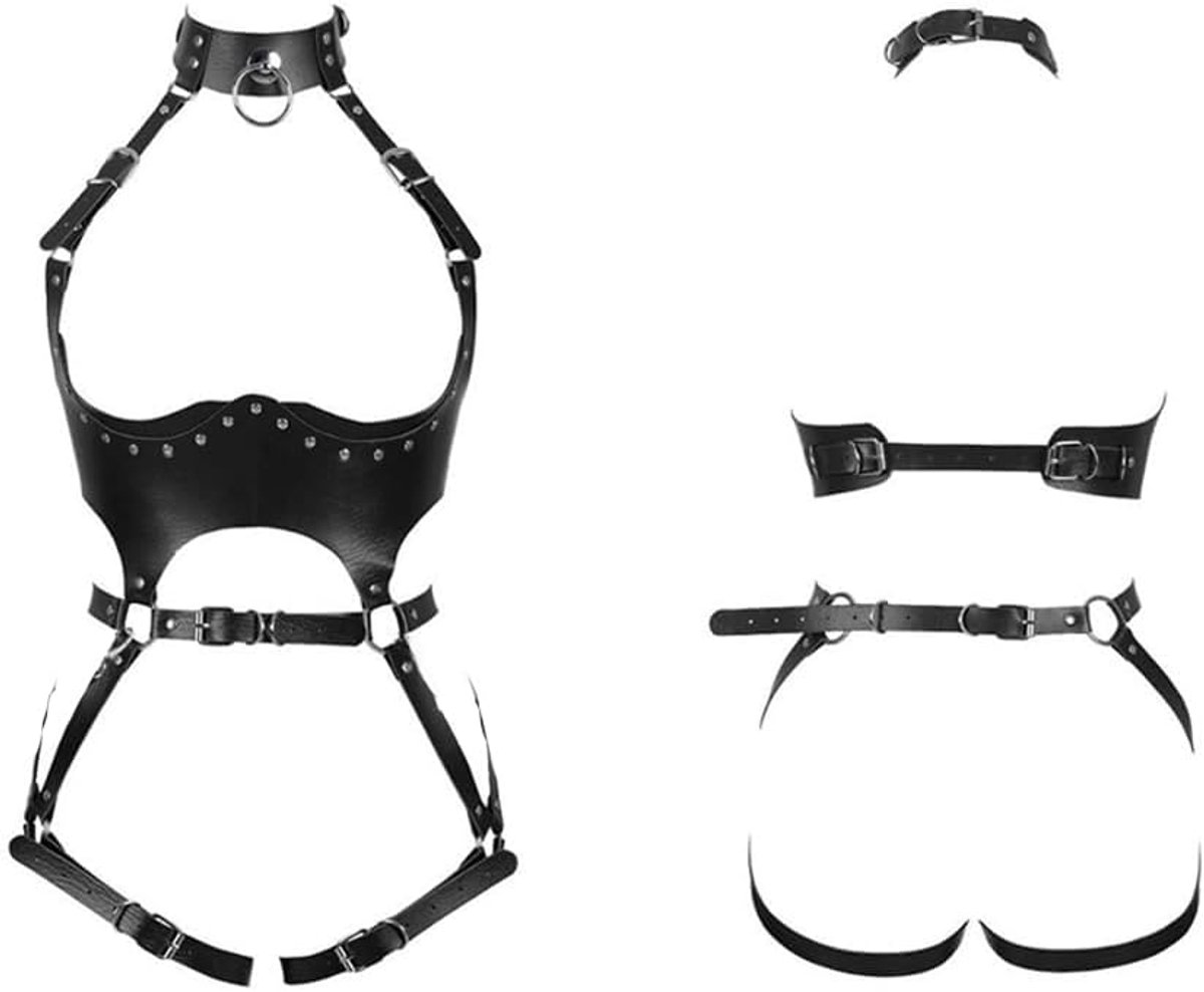 Harnas Riem Set Dames - Uitgesneden Taillegordel - Verstelbare Look - Perfect voor Festivals - ShopVlot