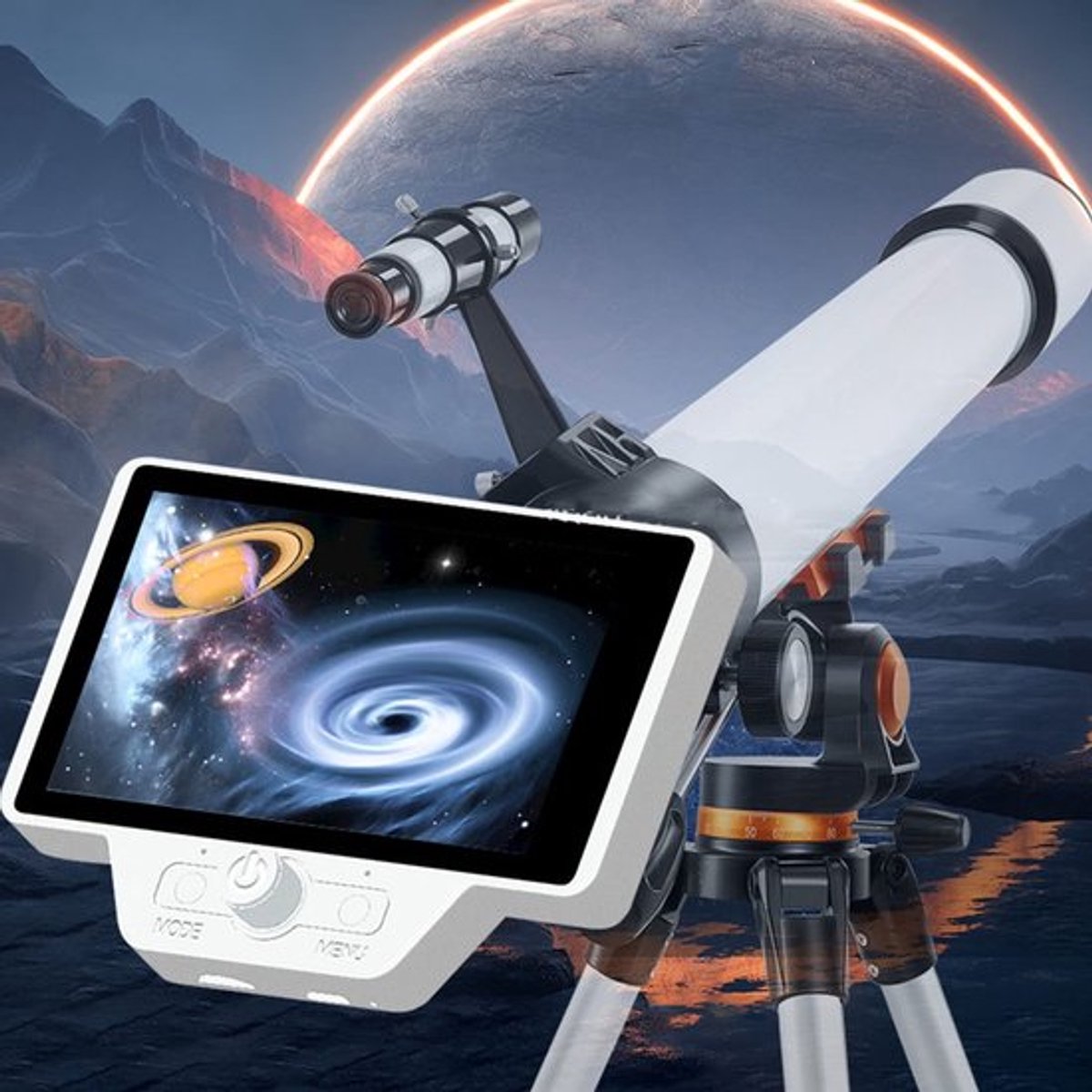 2K Telescoop Elektronisch Oculair - Digitale Visuele Recorder - 5 Inch Scherm - Bewegingsdetectie - 4X Zoom - Geschikt voor Astronomische...
