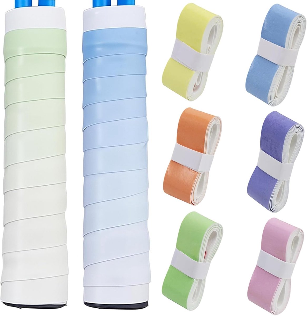 Racket overgrip 6 kleurnuances - zelfklevend - antislip en absorberend - voor optimale grip - ShopVlot
