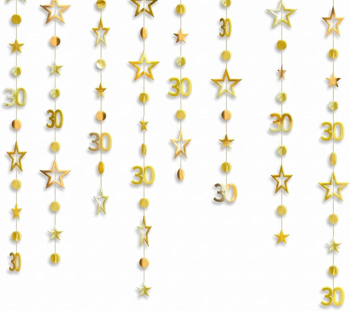 Slinger decoratie 2 x 3 m - luxe gouden materiaal - stijlvol voor 30e verjaardag - feestelijke uitstraling - ShopVlot