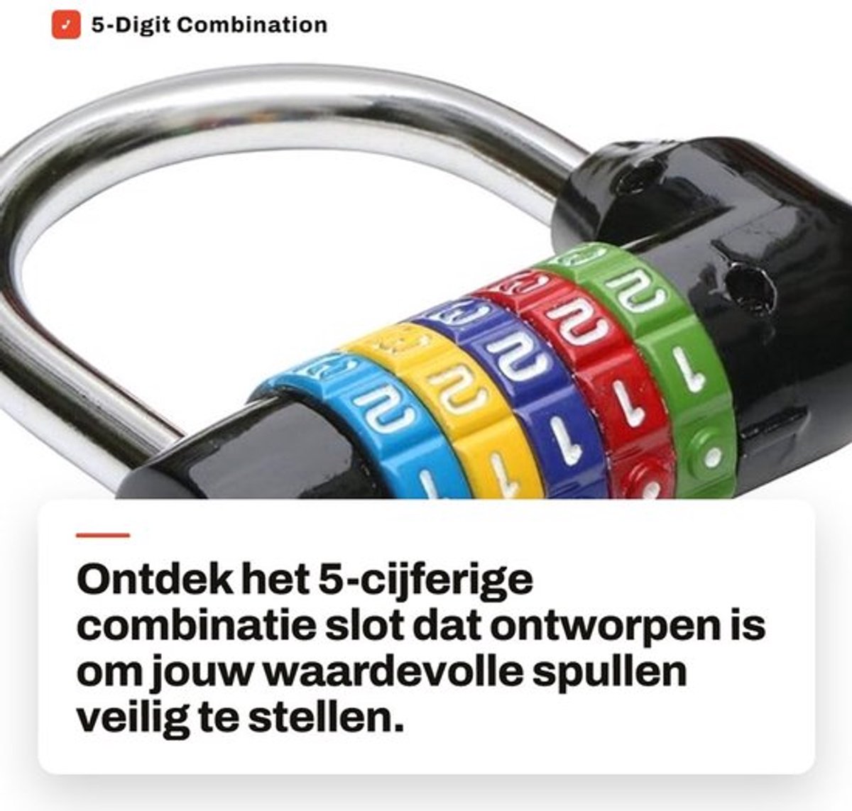 Cijferslot 5-Cijfer Combinatie - Hangslot - Antislip - Verstelbaar - Veilig - Ideaal voor persoonlijke bezittingen