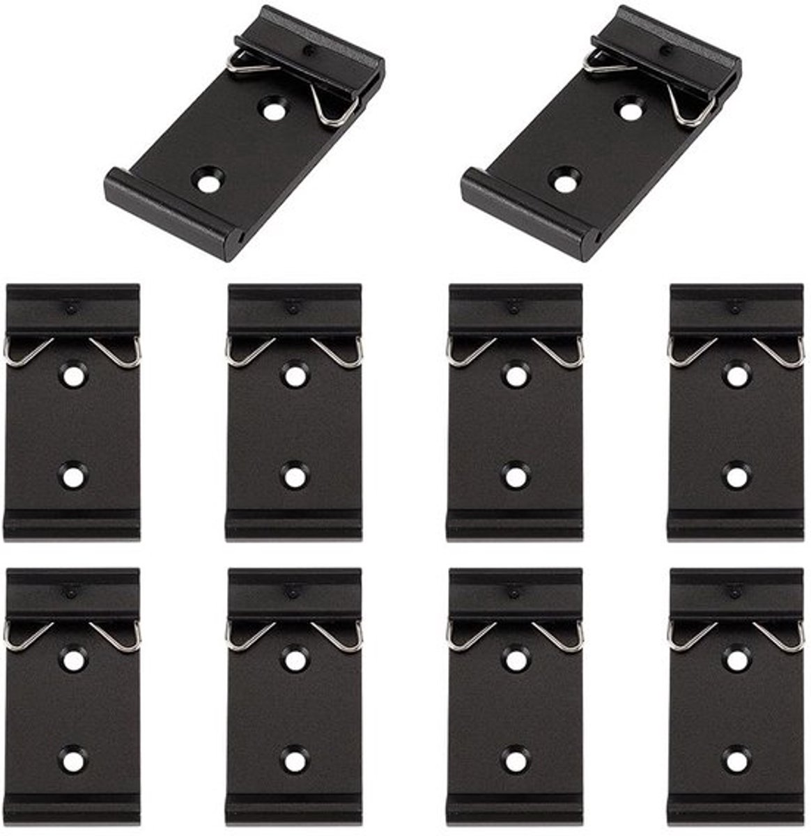 DIN-rail Klem 10 Stuks - Vaste Klem - Universele Montage Clip - Aluminiumlegering - 26 mm Breedte - 50 mm Lengte - 7,5 mm Dik - Montagebeugel