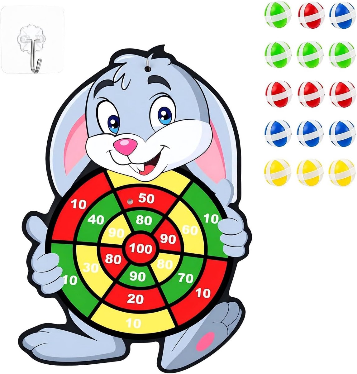 dartbord kinder speelgoed 28x42 cm - kleurrijk - opvouwbaar - perfect voor binnen en buiten - ShopVlot