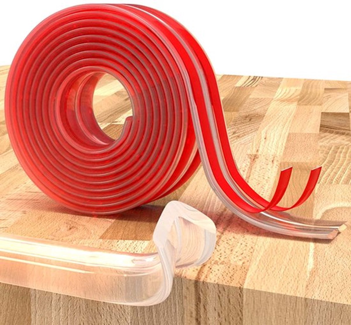 Randbeschermer, siliconen hoekbeschermers voor kinderen Transparante tafelhoekbeschermers Veiligheid Babyproofing Randbeschermer Meubelrandbeschermers voor tafelkasten Lades (2cm x 1M)