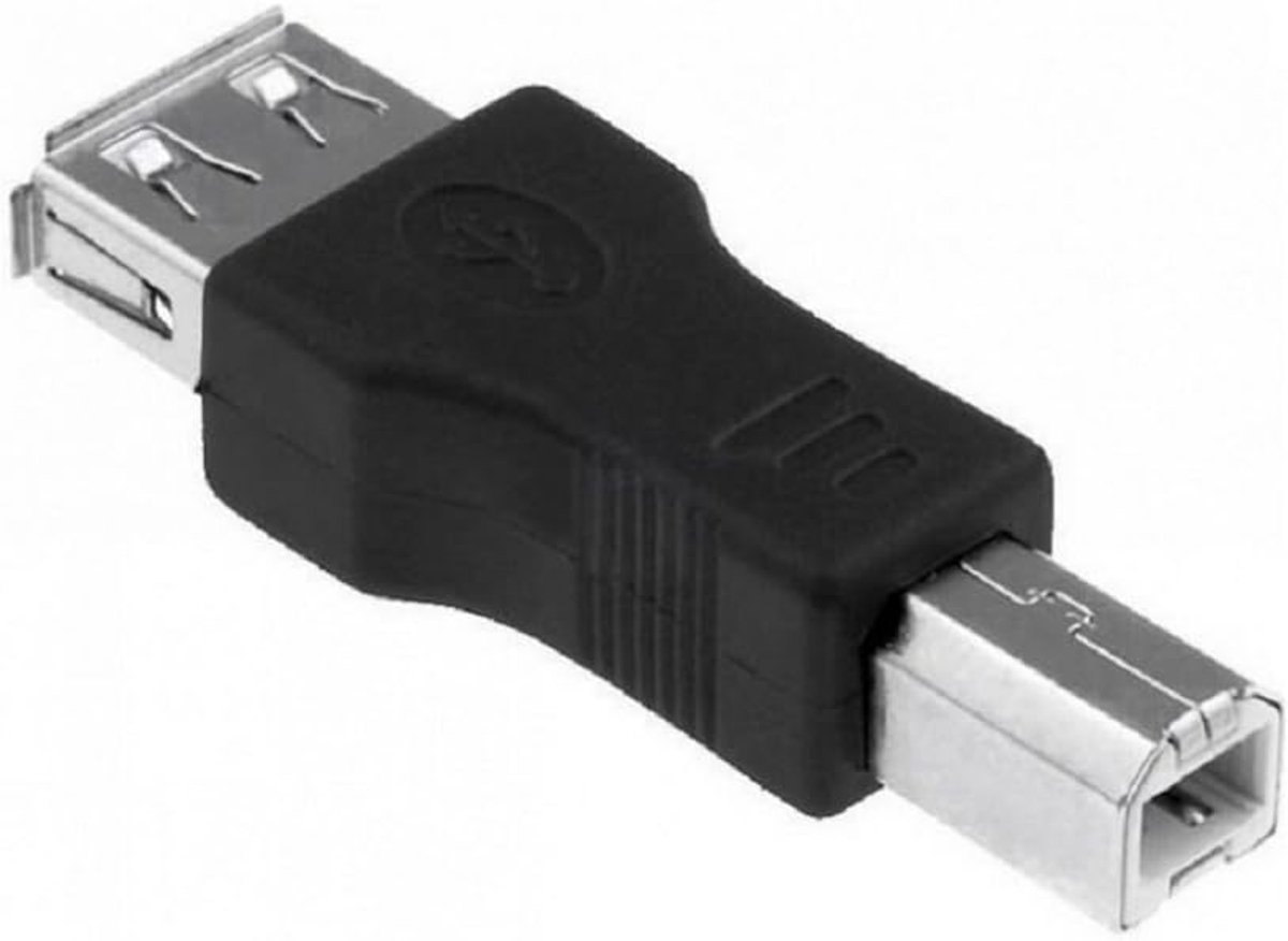 adapter usb 2.0 a vrouwelijk naar b mannelijk - zwart - compact formaat - handige kabeloplossing - ShopVlot