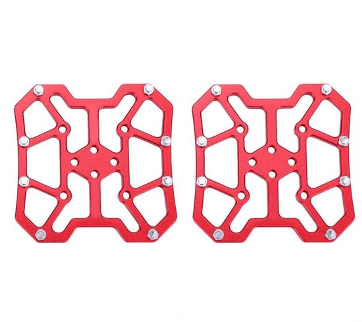 Aluminium Fiets Pedaal Adapter - Clipless Pedaal Platform Adapters voor {BRAND} (Rood)