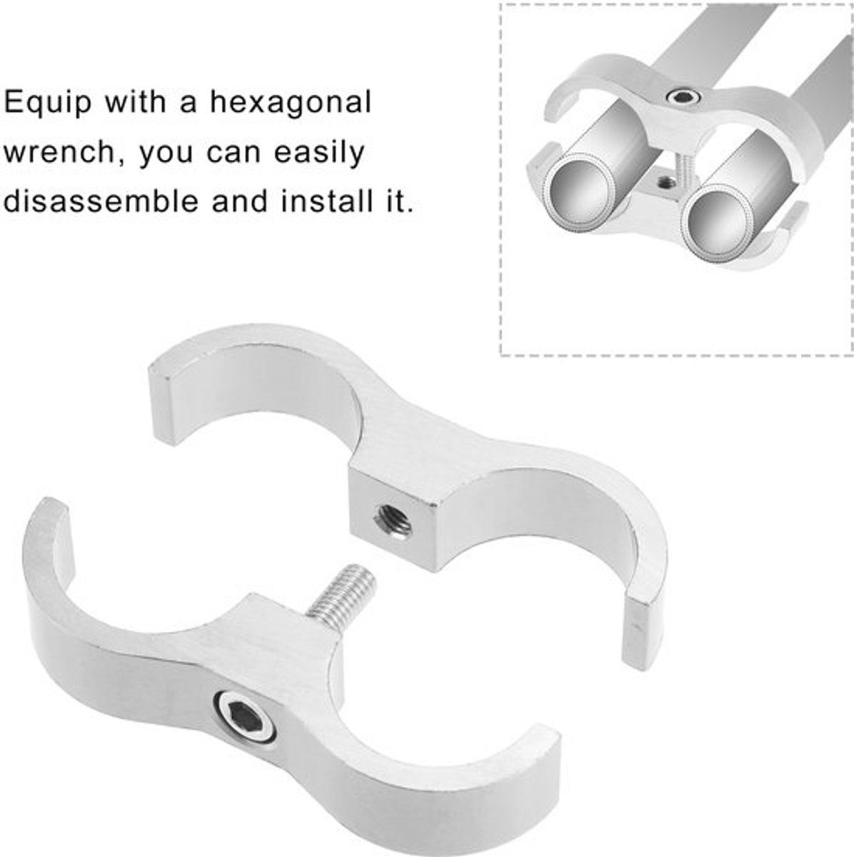 Slangklem Aluminiumlegering - 2 Stuks - Gatdiameter 24mm - Geschikt voor Olie/Brandstofslangen - Eenvoudige Installatie - Stevig Vastzetten - Slangklemmen