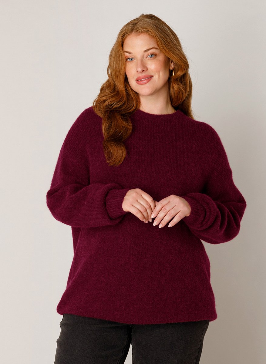 BASE LEVEL CURVY Yanara Tops - Wine Red - maat 5(58/60)