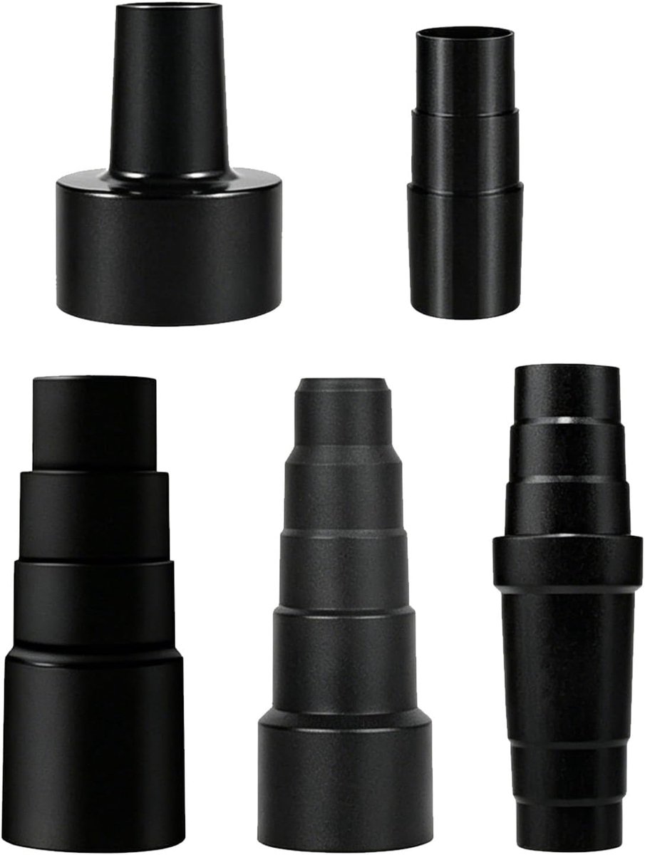 Hose adapter set 5 stuks - universeel - rubber - geschikt voor stofafzuiging - ShopVlot