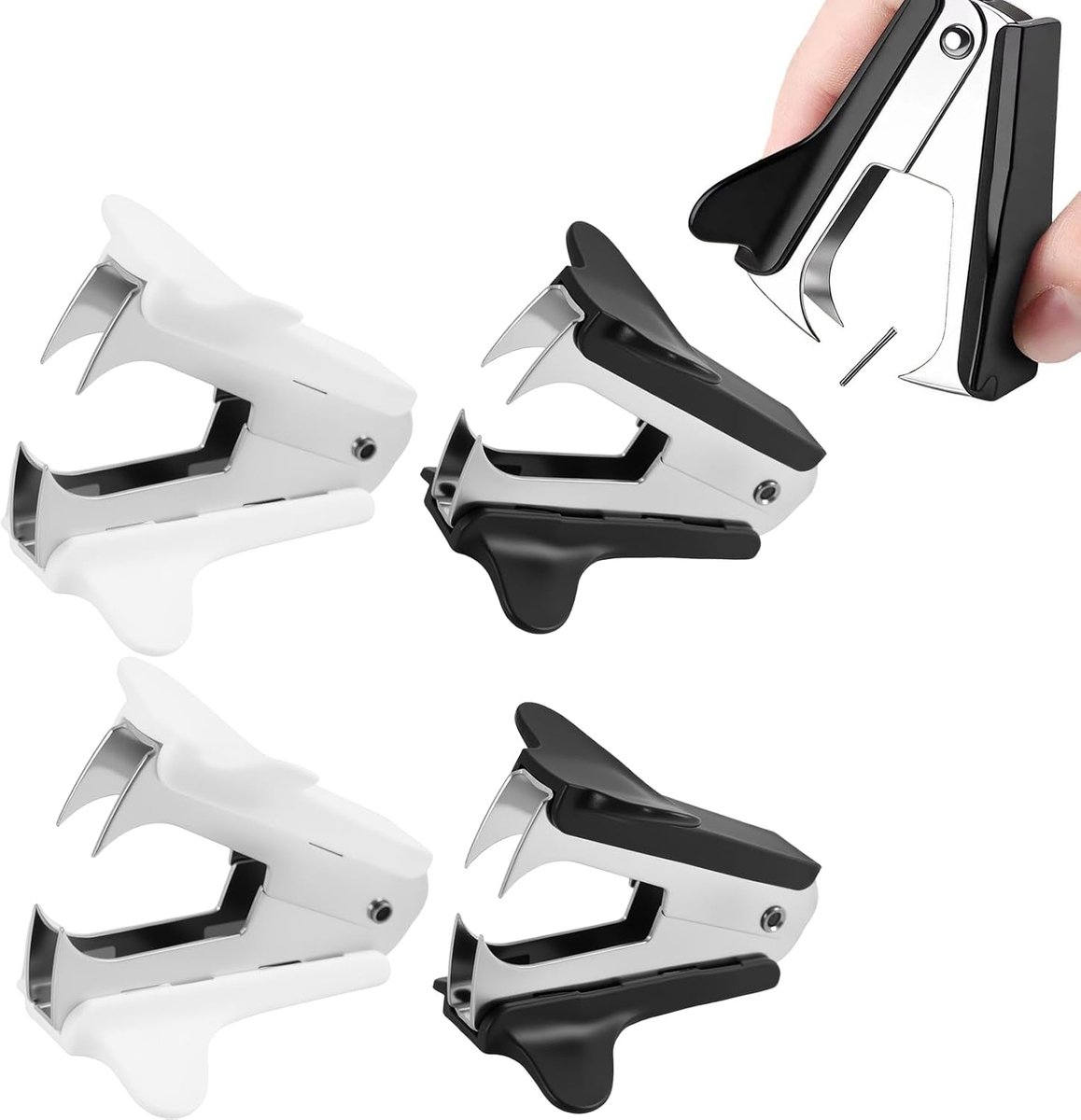 mini-nietjesverwijderaars set van 4 - roestvrij staal - ergonomische handgreep - eenvoudig verwijderen van nietjes - ShopVlot