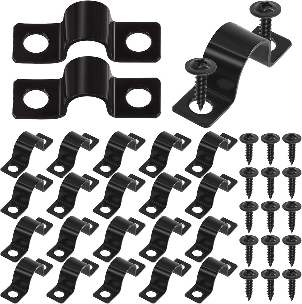 U-clamps 12 mm - met 50 zelftappende schroeven - stevige metalen klemmen - ShopVlot