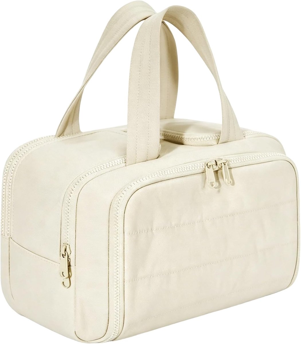 Toilettas met 4 Compartimenten - Witte Makeup Organizer - Waterbestendig en Lekvrij - Perfect voor Reizen - ShopVlot