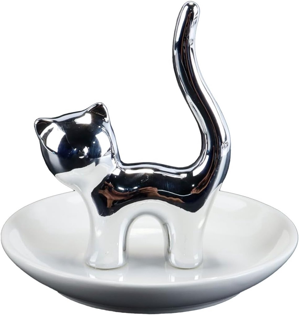 Ringhouder kat - keramisch - schattig design - perfect voor sieradenopslag - ShopVlot