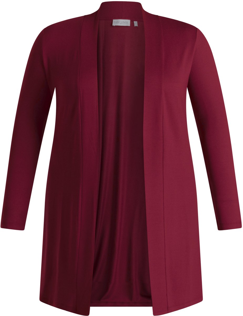 BASE LEVEL CURVY Ayla Long Vest - Wine Red - maat 1(48)